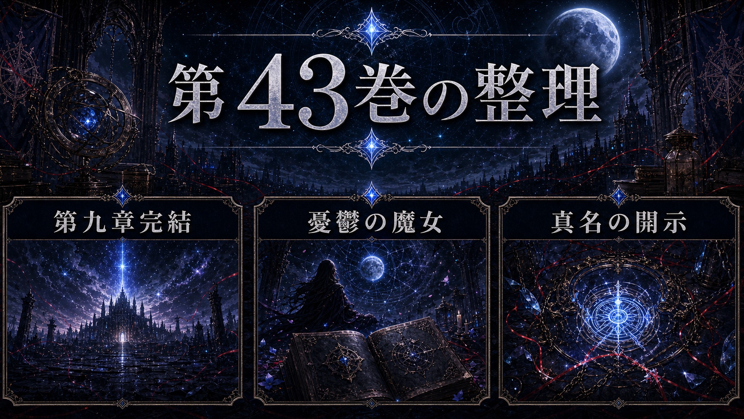 トップページ「リゼロ第43巻ネタバレ 第九章完結！憂鬱の魔女誕生とアルの真名「ナツキ・リゲル」」の内容を整理した図解