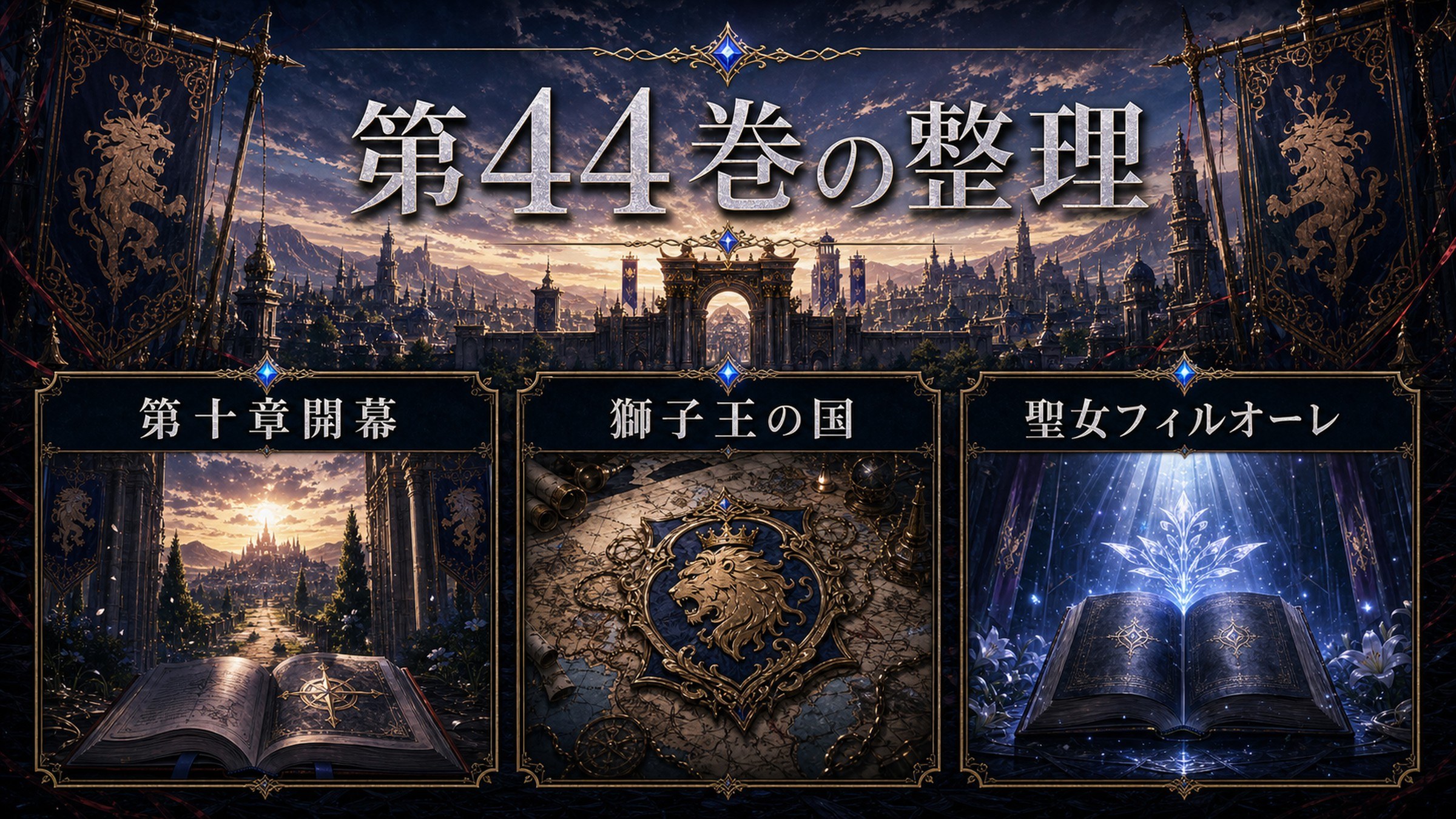 トップページ「リゼロ第44巻ネタバレ 【最新刊】第十章「獅子王の国」開幕、聖女フィルオーレ出現」の内容を整理した図解