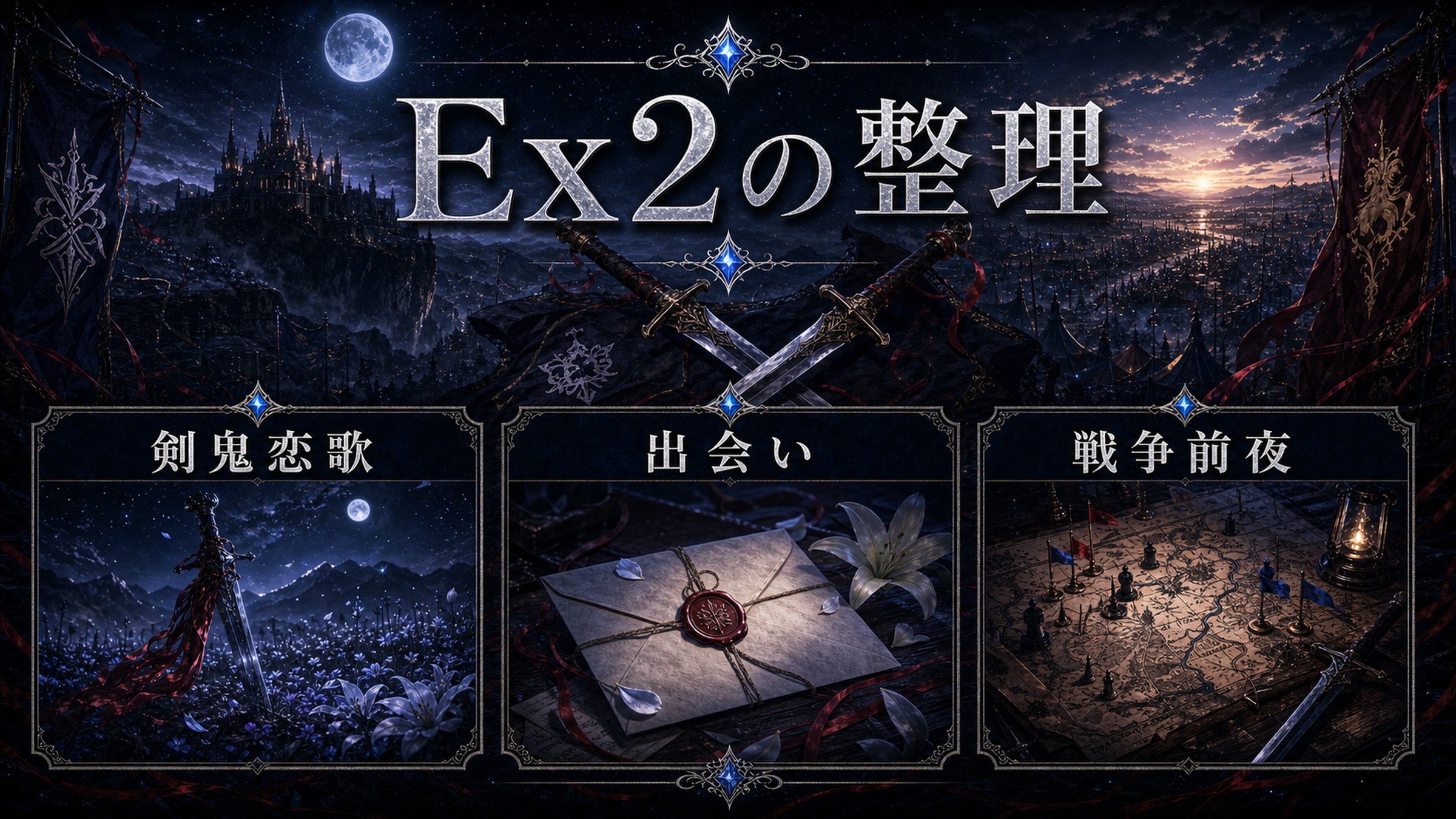 トップページ「【Ex2】剣鬼恋歌ネタバレ ヴィルヘルムとテレシアの出会い、亜人戦争前半」の内容を整理した図解