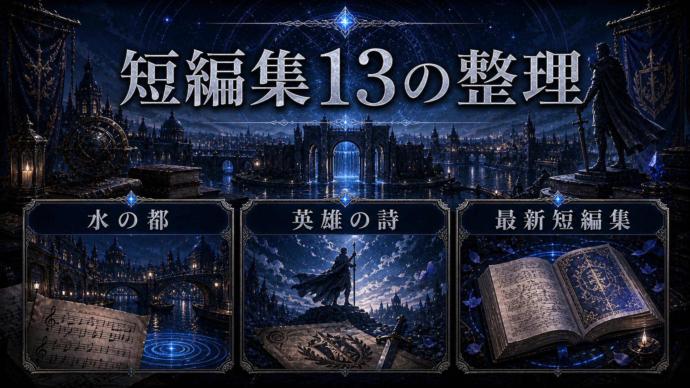 トップページ「短編集13『水の都と英雄の詩』（2025年10月・最新短編集）」の内容を整理した図解