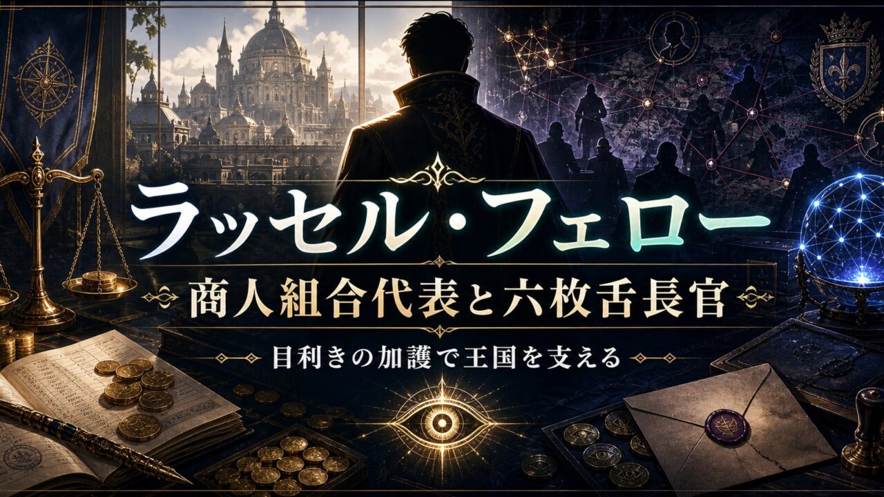 ラッセル・フェローの表と裏の顔を表すアイキャッチ
