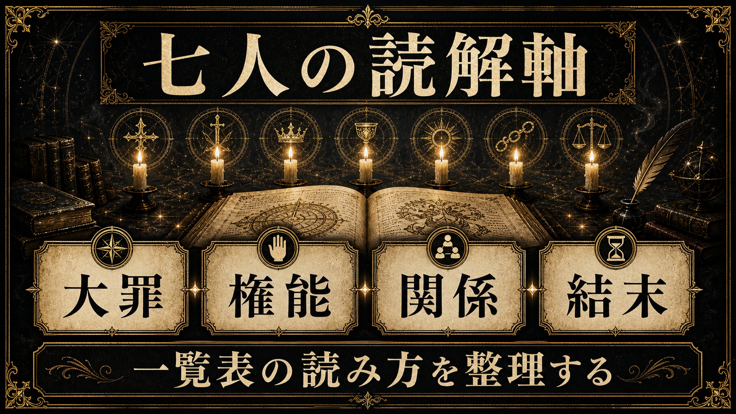 因子と継承を魔女因子、大罪司教、対比、影響として整理した図解