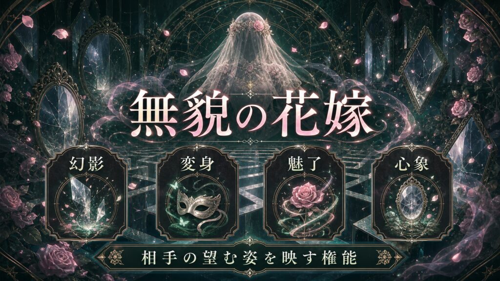 無貌の花嫁を幻影、変身、魅了、心象として整理した図解