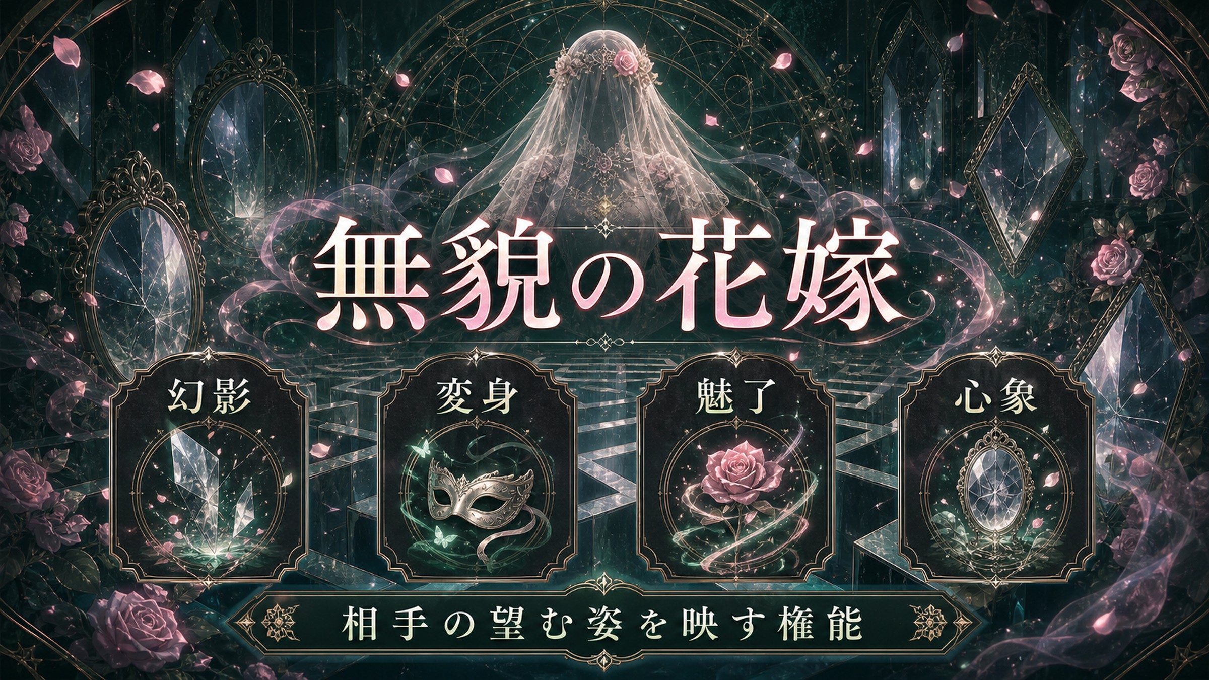 無貌の花嫁を幻影、変身、魅了、心象として整理した図解