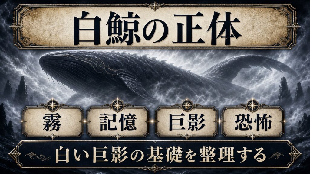 白鯨の正体を霧、記憶、巨影、恐怖として整理した図解