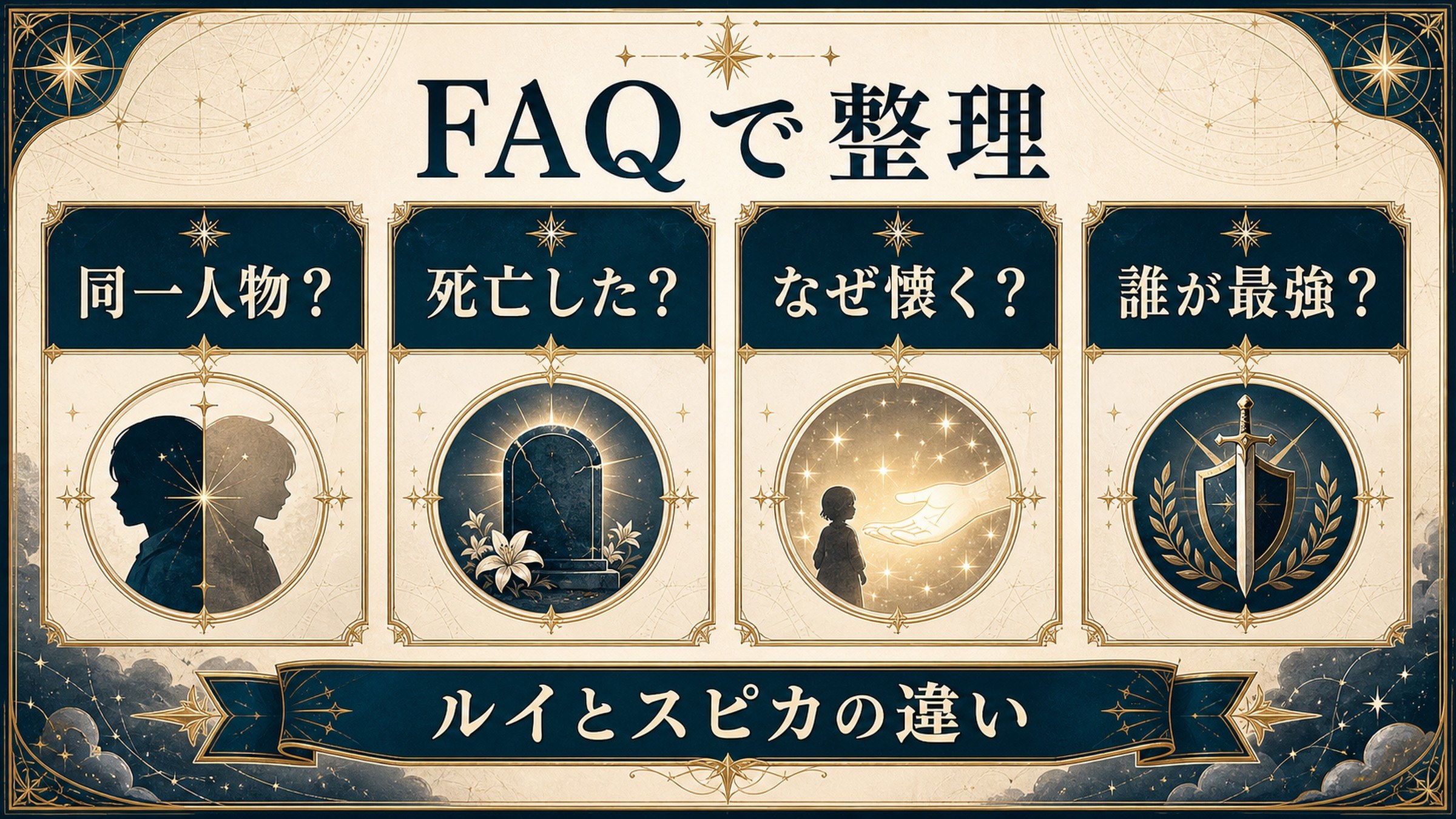 ルイ・アルネブのFAQを同一人物か、死亡したか、なぜ懐くか、誰が最強かで整理した図解