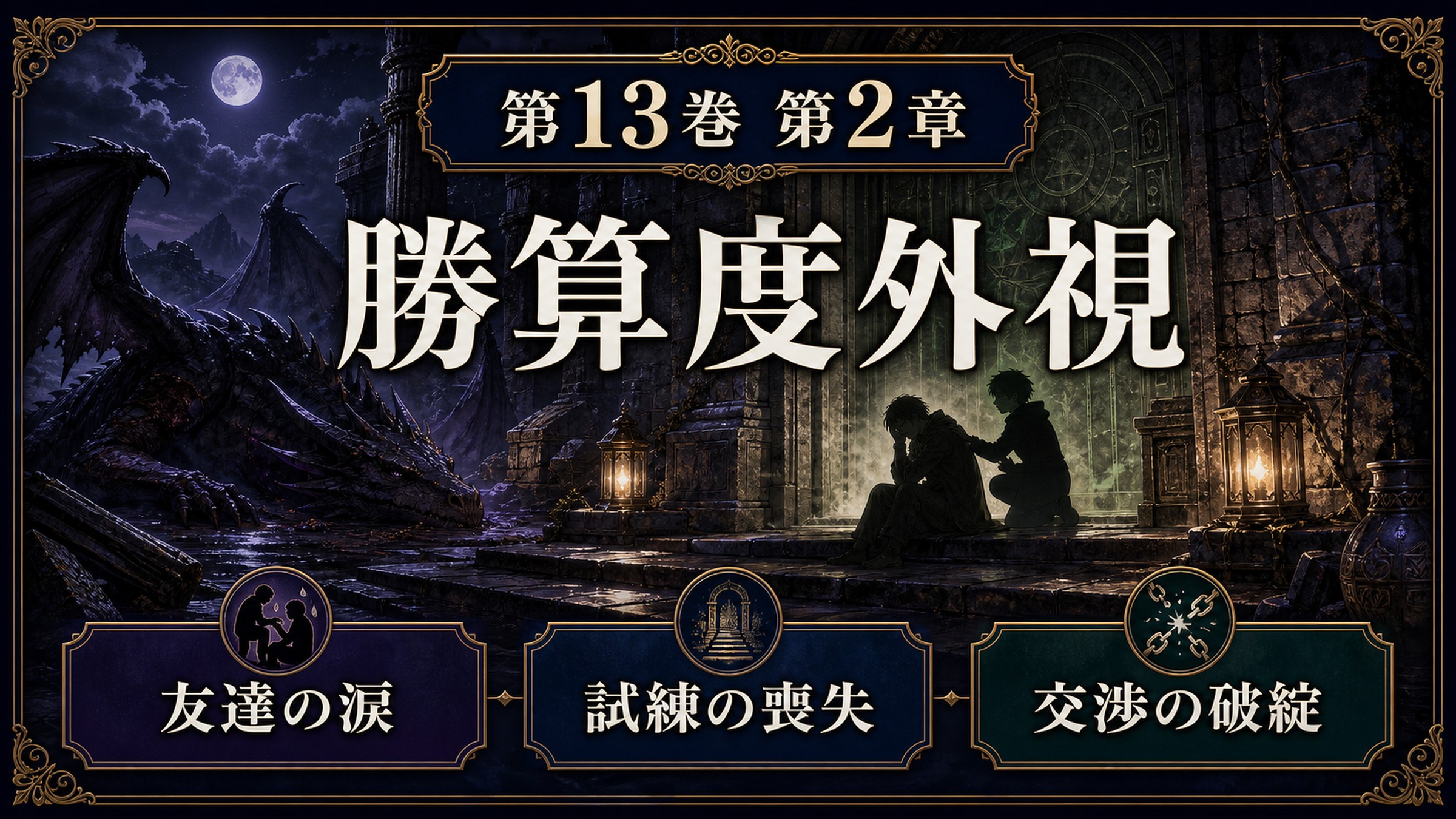 リゼロ原作小説13巻第2章を勝算度外視、友達の涙、試練の喪失、交渉の破綻として整理した図解