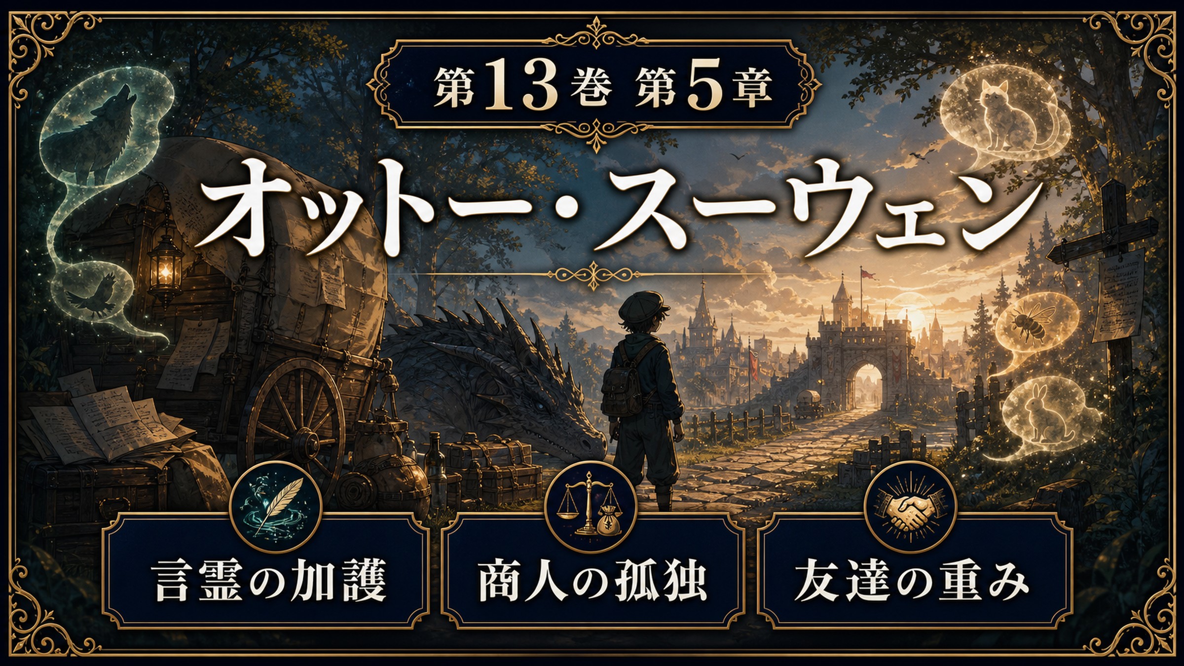 リゼロ原作小説13巻第5章をオットー・スーウェン、言霊の加護、商人の孤独、友達の重みとして整理した図解