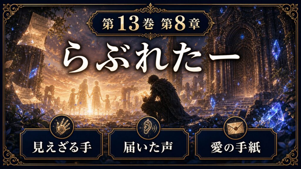 リゼロ原作小説13巻第8章をらぶれたー、見えざる手、届いた声、愛の手紙として整理した図解