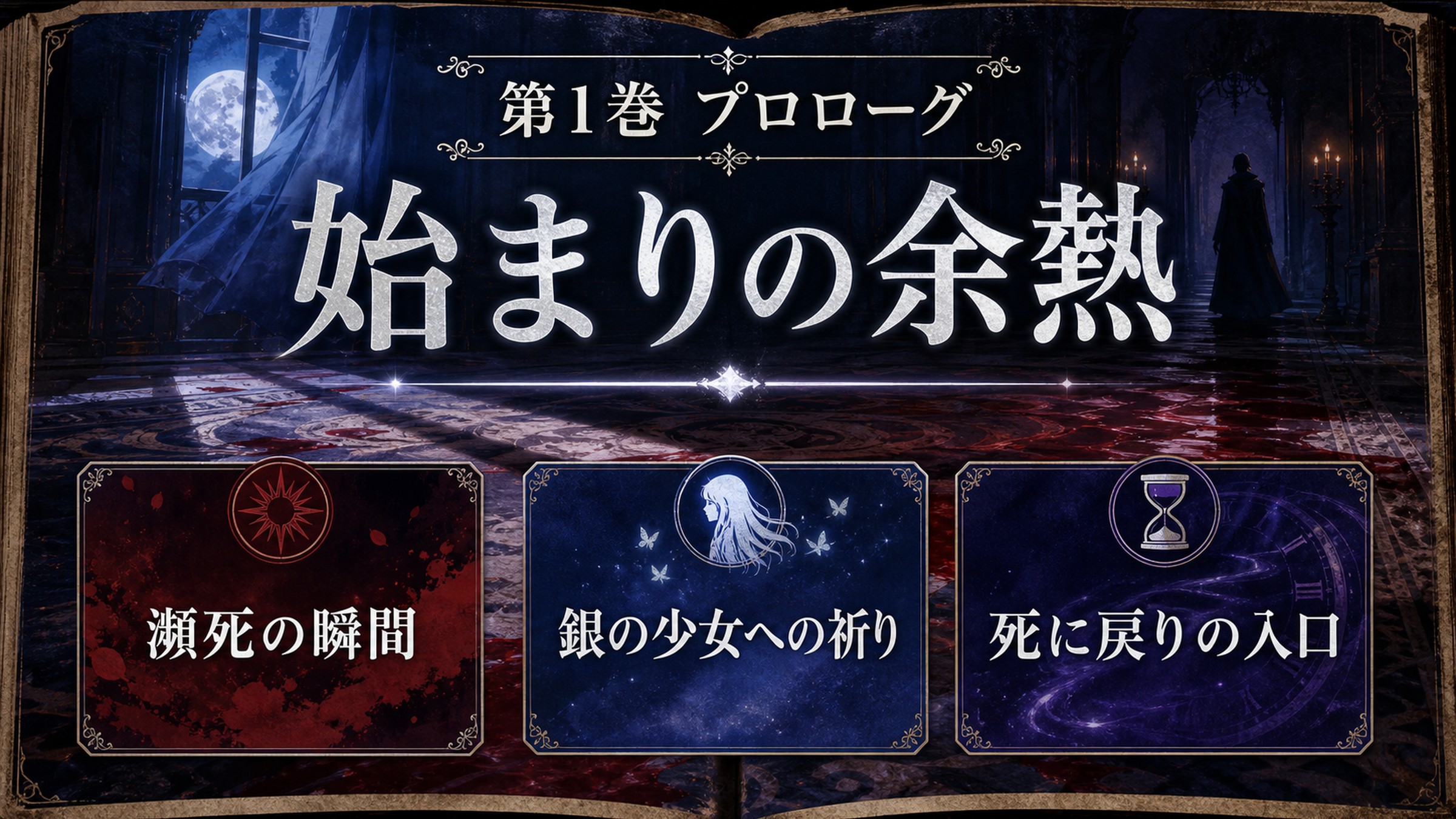 リゼロ原作小説1巻プロローグを瀕死の瞬間、銀の少女への祈り、死に戻りの入口として整理した図解