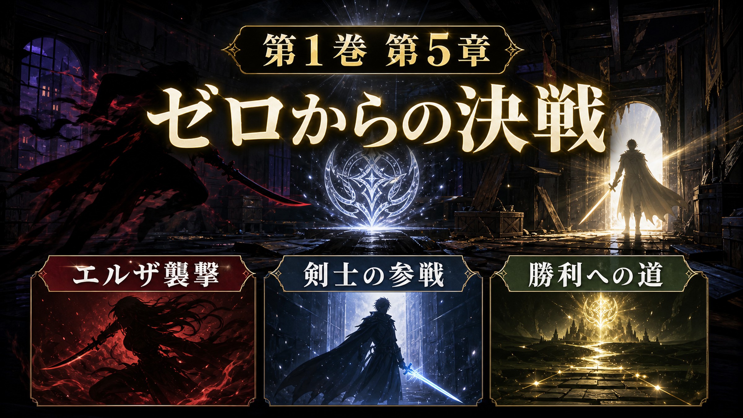 リゼロ原作小説1巻第5章をエルザ襲撃、剣士の参戦、勝利への道として整理した図解