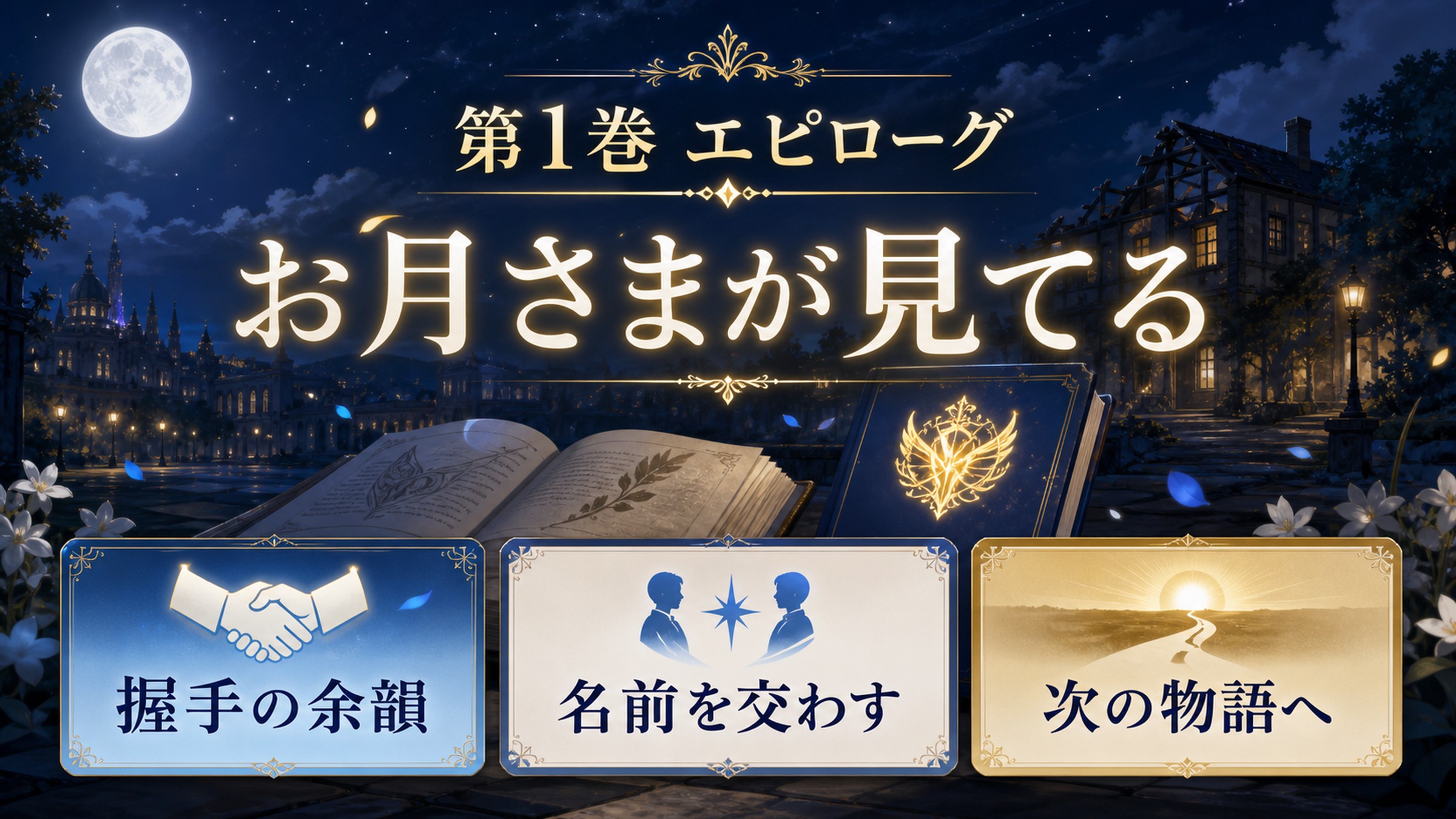 リゼロ原作小説1巻エピローグを握手の余韻、名前を交わす、次の物語へとして整理した図解