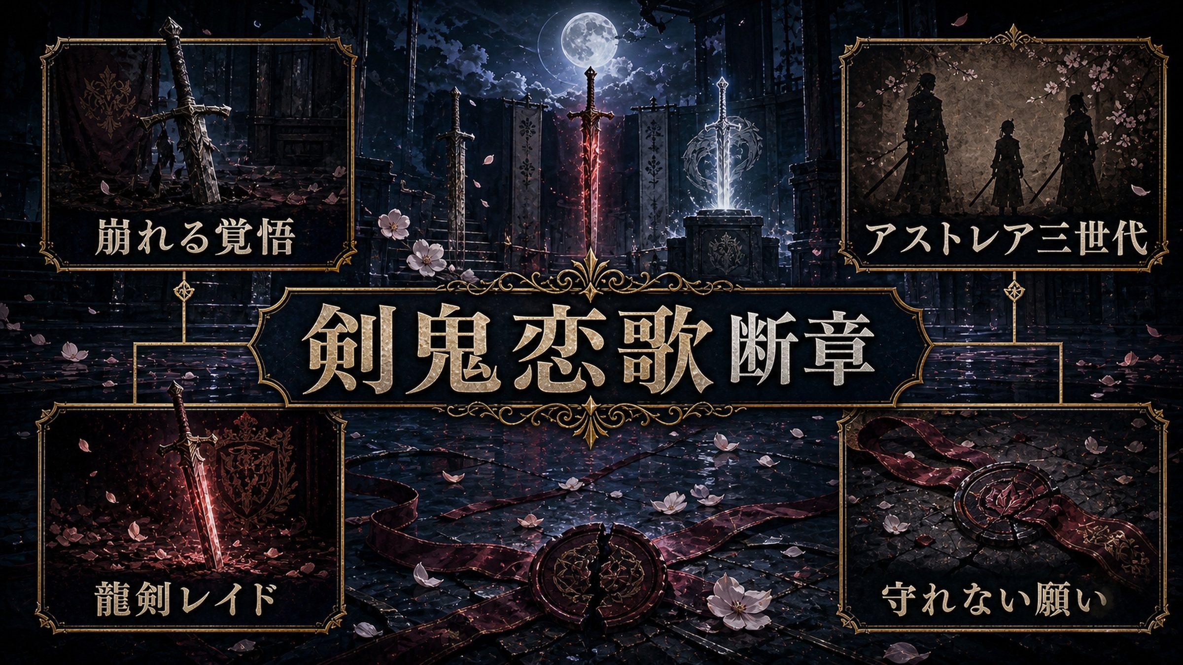 リゼロ20巻第四章剣鬼恋歌断章を崩れる覚悟、アストレア三世代、龍剣レイド、守れない願いとして整理した図解