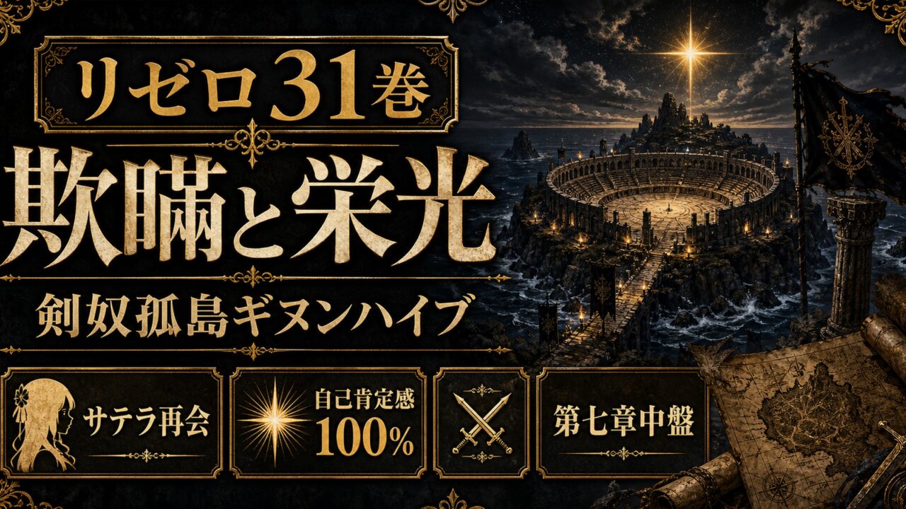 リゼロネタバレ 原作小説31巻『欺瞞と栄光の三十一幕』 ギヌンハイブとサテラ再会・自己肯定感100%到達