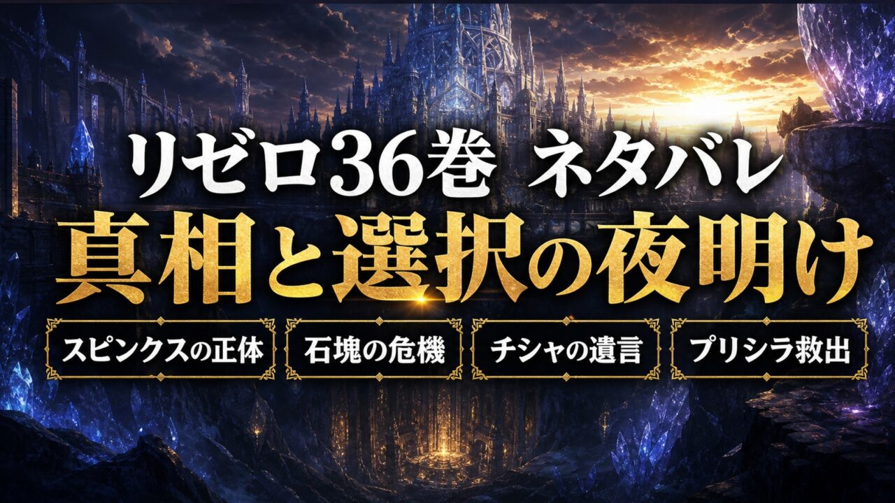 リゼロ36巻ネタバレ 『天命と選択の三十六幕』 スピンクスの正体と大災の真相