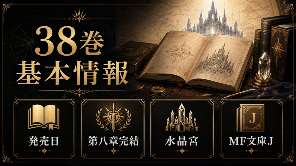 リゼロ原作小説38巻の基本情報を発売日、第八章完結、水晶宮、MF文庫Jとして整理した図解