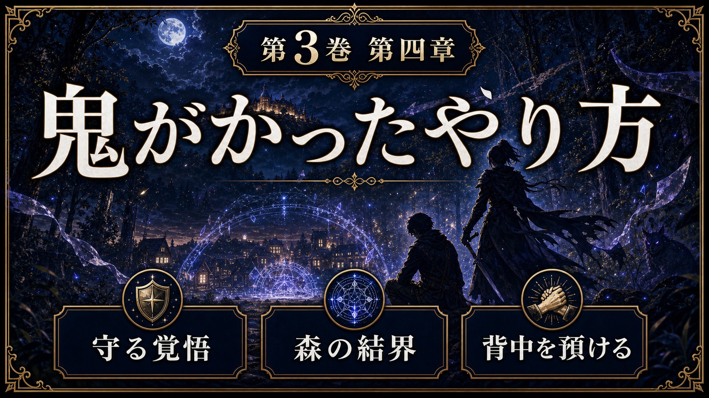 リゼロ原作小説3巻第四章を鬼がかったやり方、守る覚悟、森の結界、背中を預けるとして整理した図解