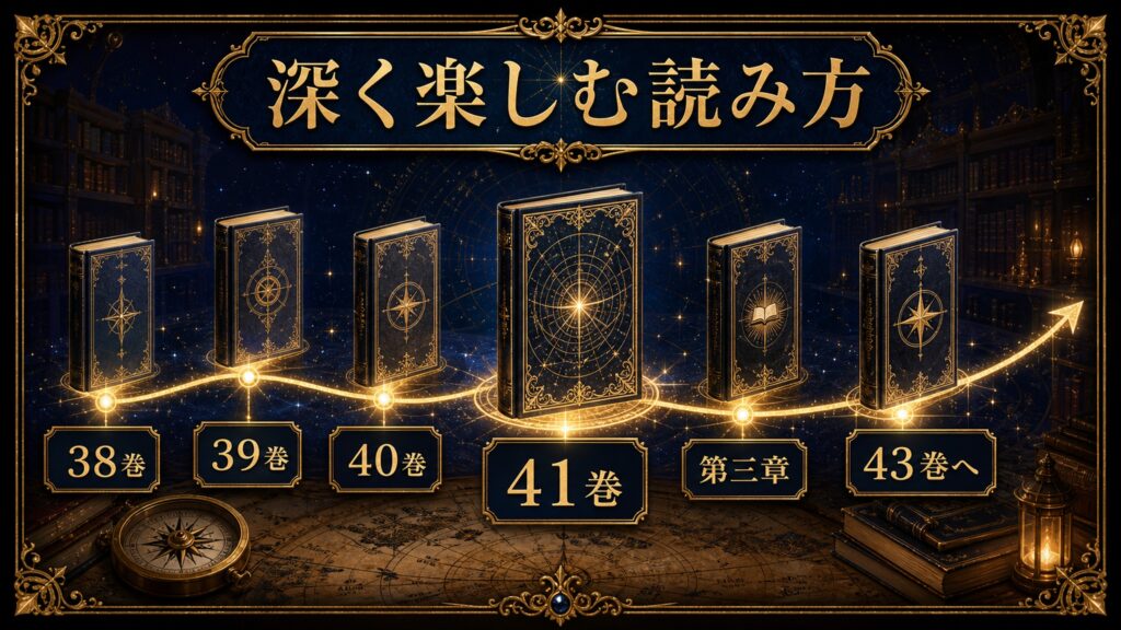リゼロ42巻を深く楽しむ読み方を38巻、39巻、40巻、41巻、第三章、43巻へとして整理した図解