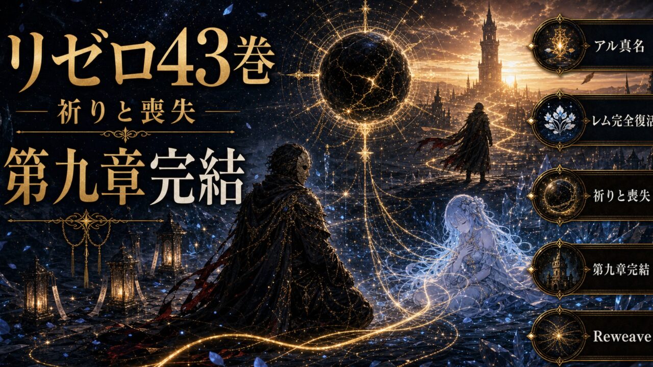 リゼロネタバレ 原作小説43巻『祈りと喪失の四十三幕』 アル真名ナツキ・リゲル判明＆レム完全復活