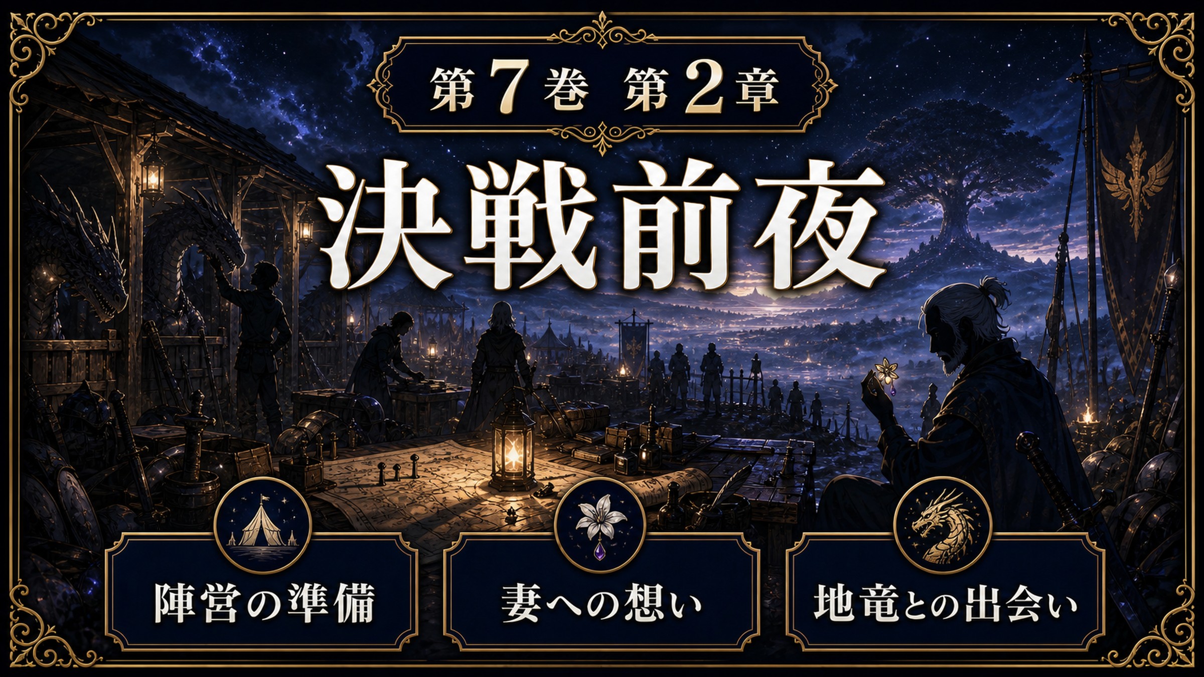 リゼロ原作小説7巻第2章を決戦前夜、陣営の準備、妻への想い、地竜との出会いとして整理した図解