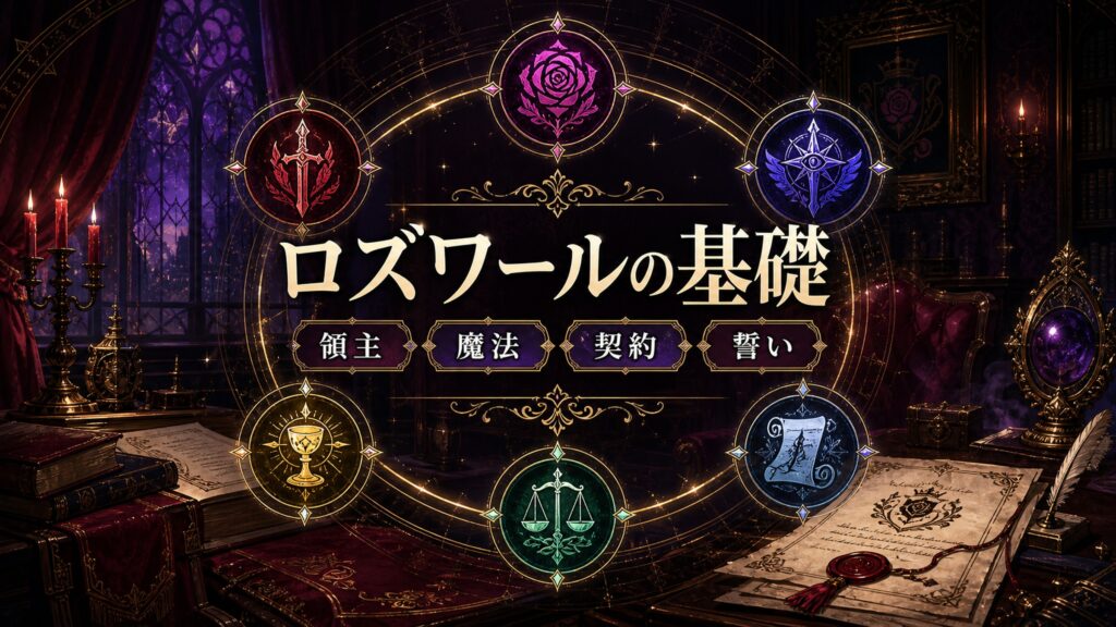 ロズワールの基礎を領主、魔法、契約、誓いとして整理した図解