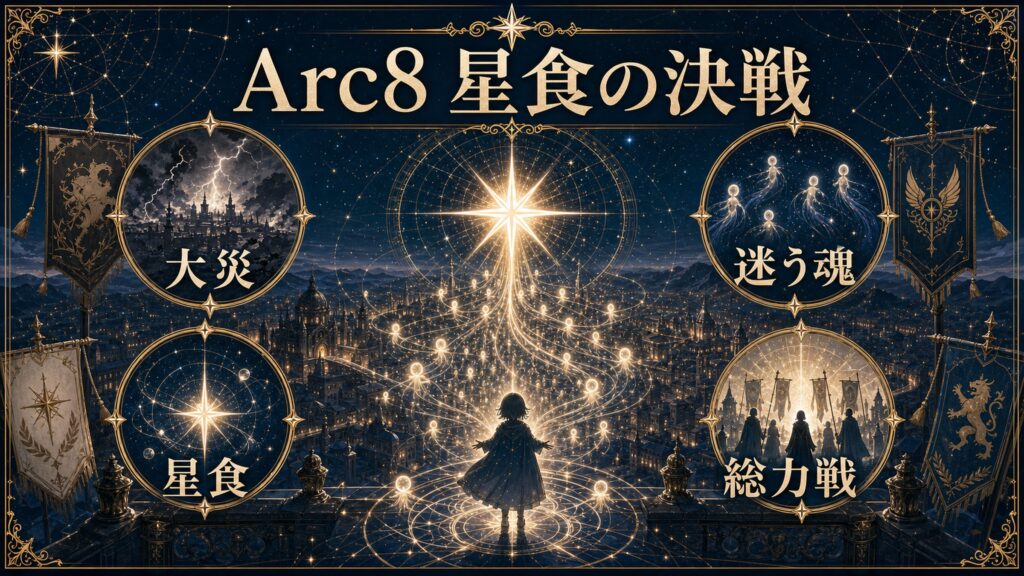 Arc8の星食発動を大災、迷う魂、星食、総力戦で整理した図解