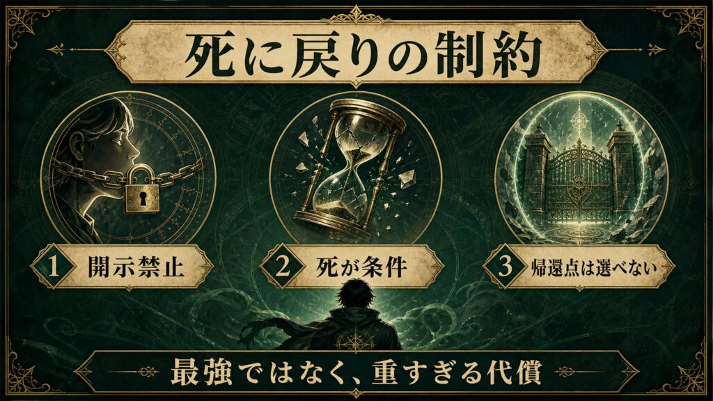 死に戻りのルールと制約一覧