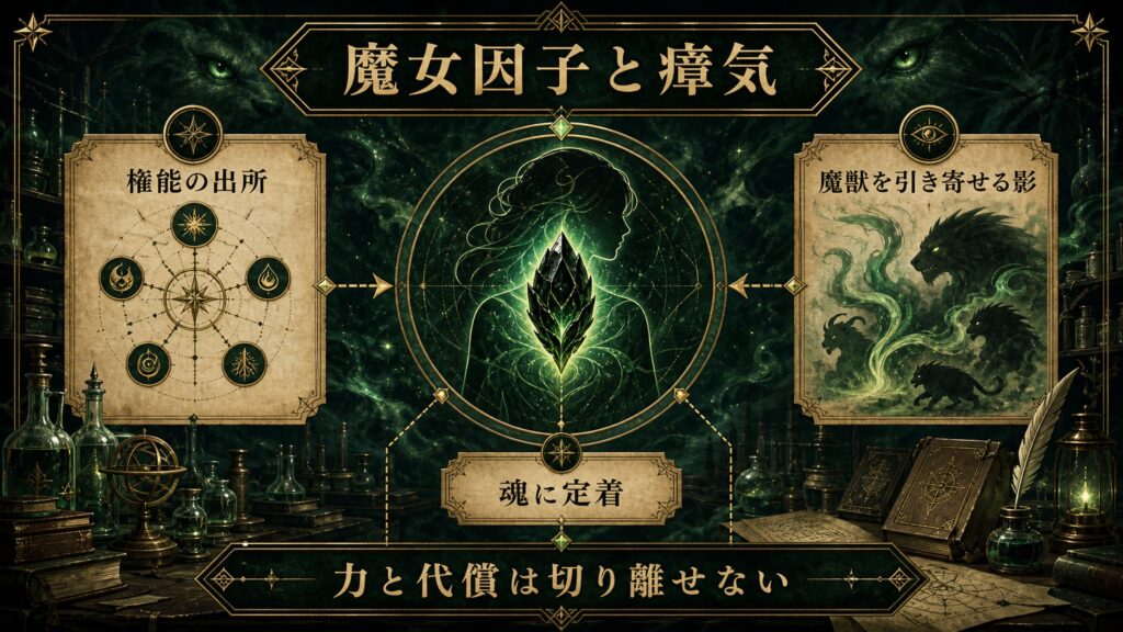 魔女因子と瘴気の関係図