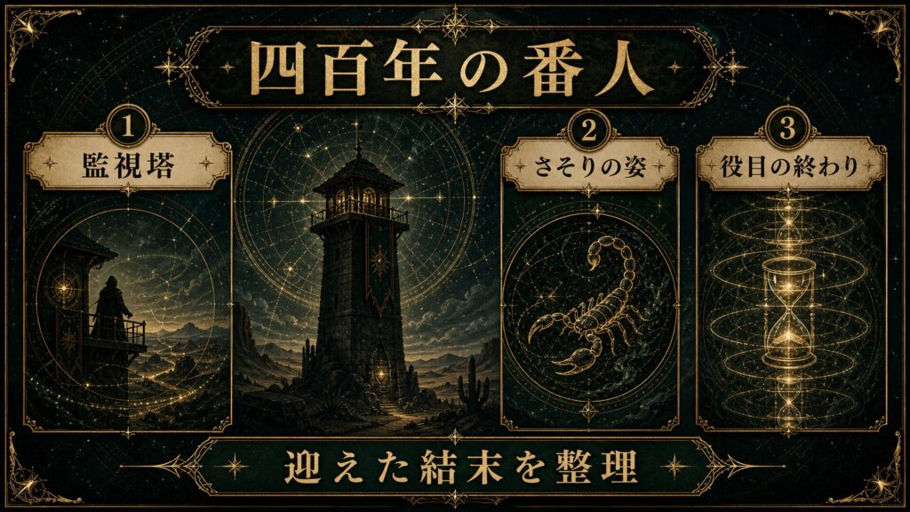 シャウラの消滅を四百年の番人として整理した図解