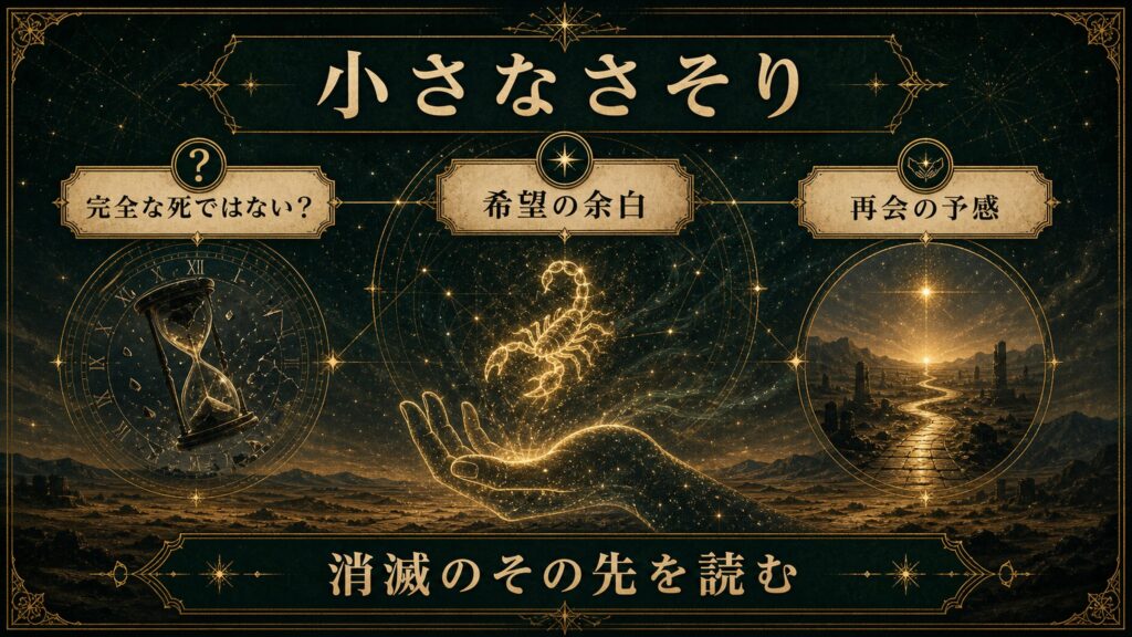 小さな紅蠍と再会の余白を整理した図解