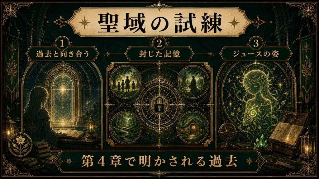 聖域の試練で明かされるジュースの過去を整理した図解