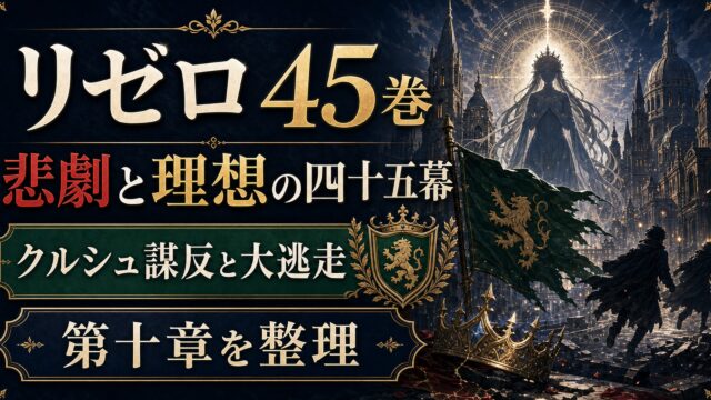 リゼロネタバレ 原作小説45巻『悲劇と理想の四十五幕』あらすじ＆考察 クルシュ謀反と「大逃走」の幕開け