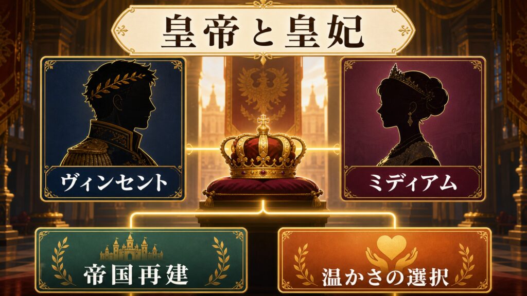 ヴィンセント皇帝とミディアムの関係を整理した図解