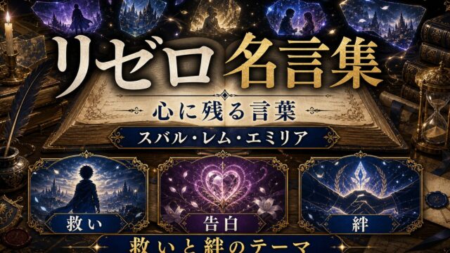 リゼロ 名言・名セリフ集30選 スバル・レム・エミリアの心に残る言葉