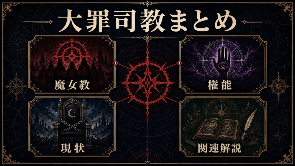 大罪司教まとめを魔女教、権能、現状、関連解説で整理した図解