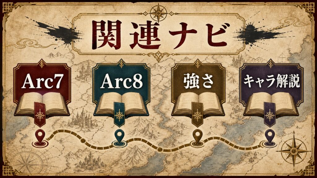 関連記事ナビをArc7、Arc8、強さ、キャラ解説で整理した図解