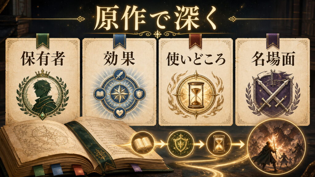 原作で加護を深く読むポイントを保有者、効果、使いどころ、名場面で整理した図解