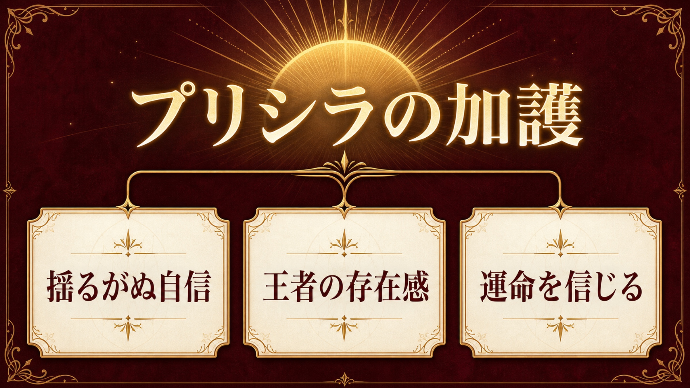 プリシラの加護と揺るがぬ自信を整理した図解