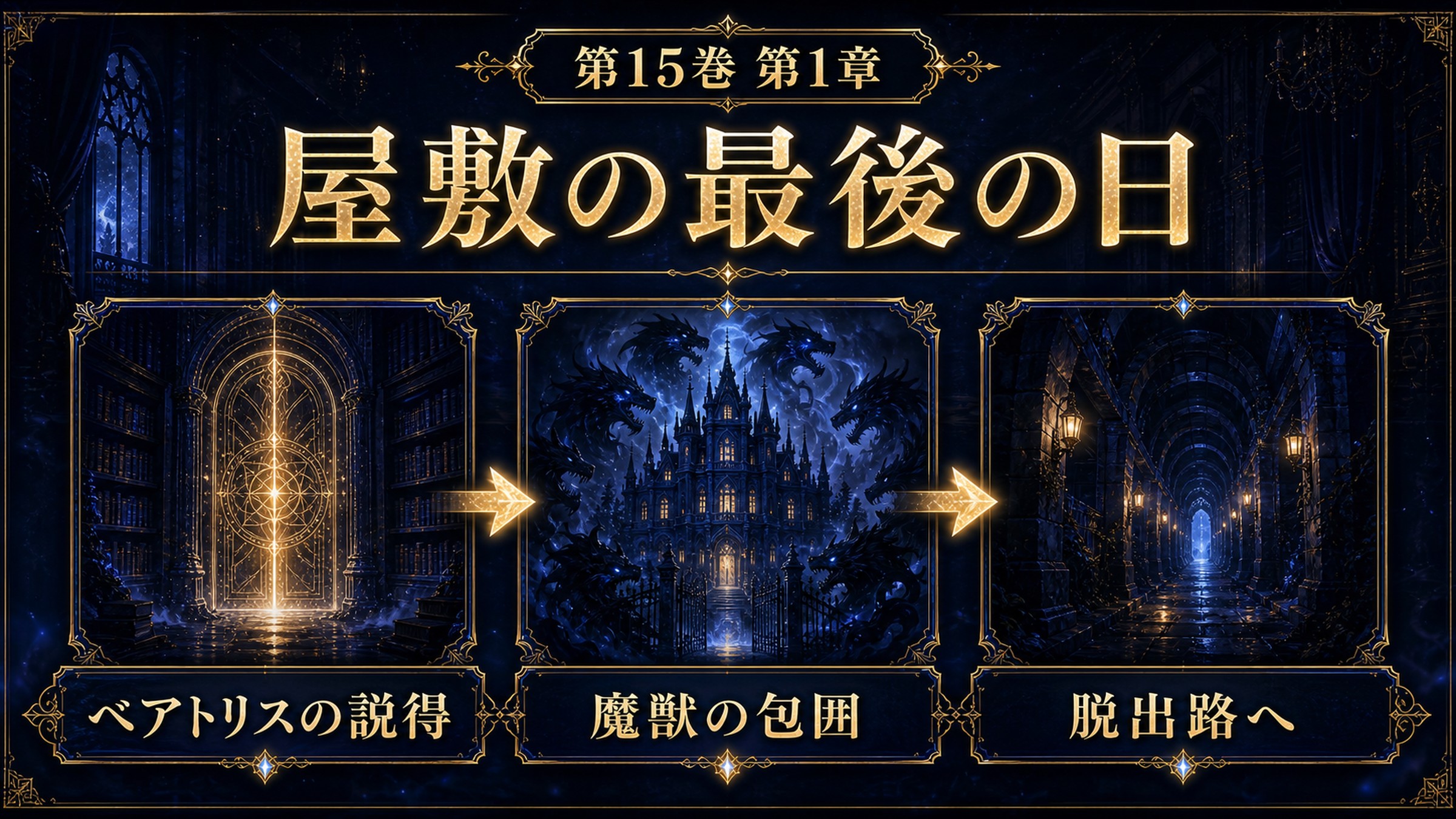 リゼロ原作小説15巻第1章をベアトリスの説得、魔獣の包囲、脱出路への流れで整理した図解