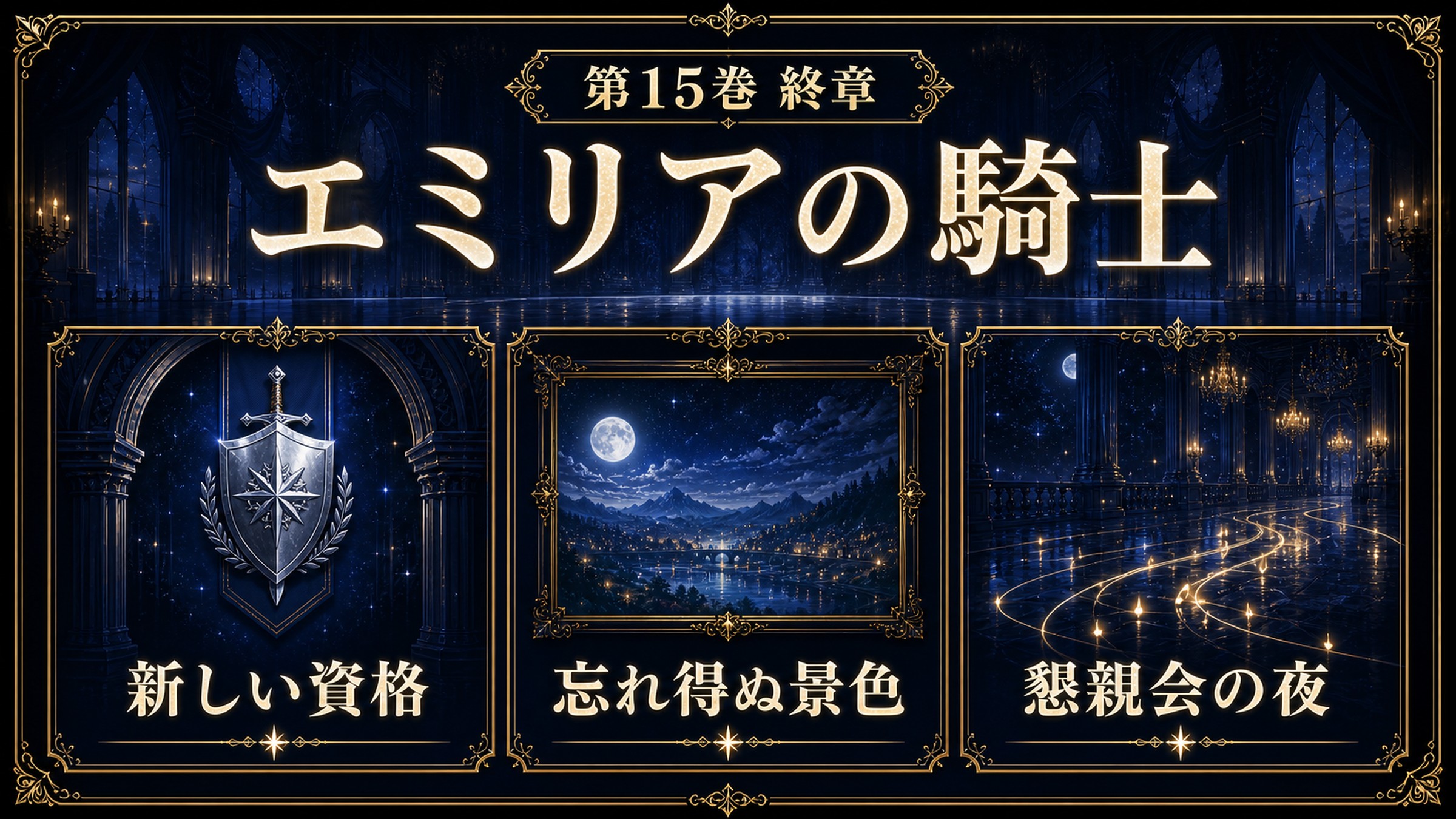 リゼロ原作小説15巻終章をエミリアの騎士、新しい資格、忘れ得ぬ景色、懇親会の夜で整理した図解