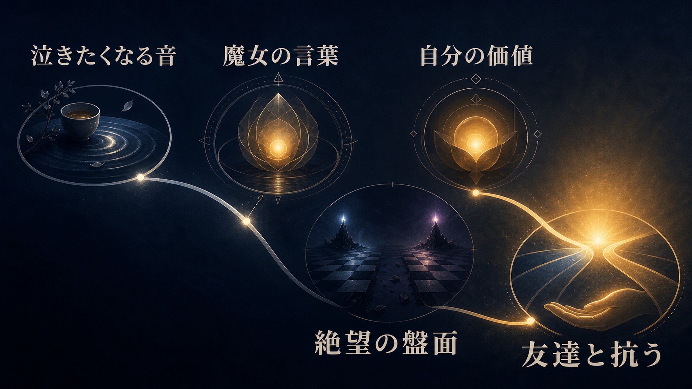 リゼロアニメ第38話の要点を魔女の言葉、自分の価値、絶望の盤面、友達と抗うで整理した図解