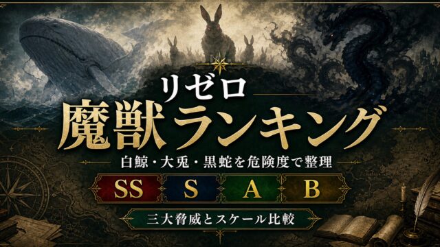 リゼロ 魔獣・危険度ランキング 白鯨・黒蛇・大兎の三大魔獣からウルガルム・魔狼まで完全整理