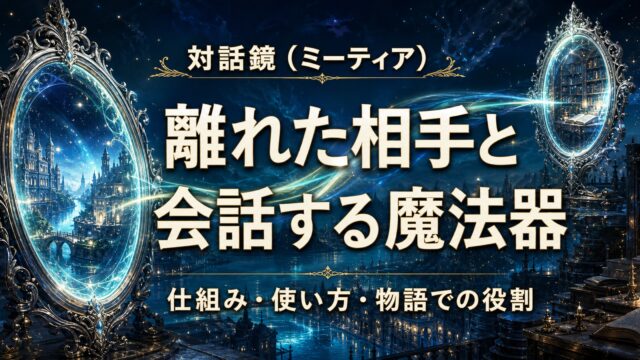 対話鏡が離れた水路都市と書庫を光で結ぶ仕組みを描いた記事アイキャッチ