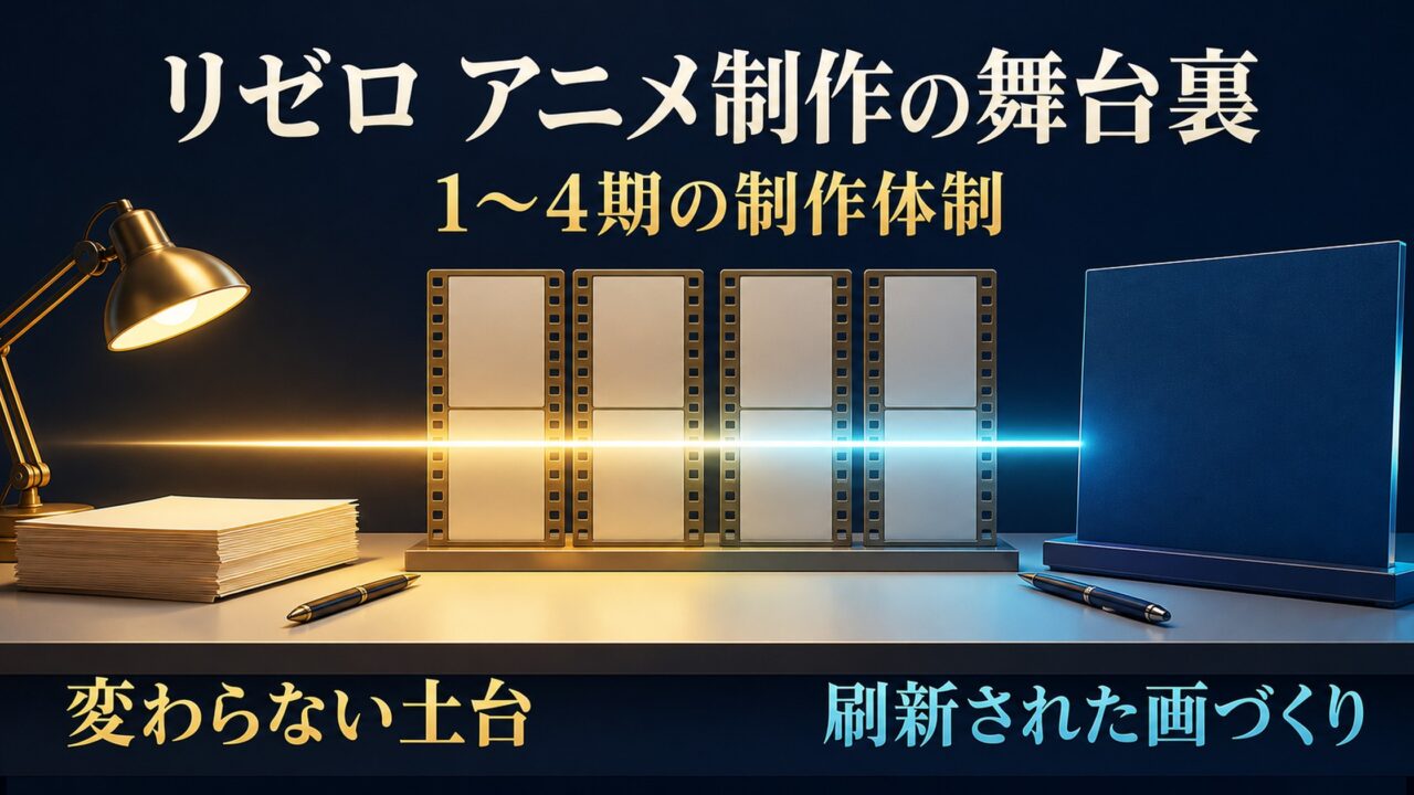 リゼロのアニメ制作の舞台裏を1〜4期の制作体制、変わらない土台、刷新された画づくりで表したアイキャッチ