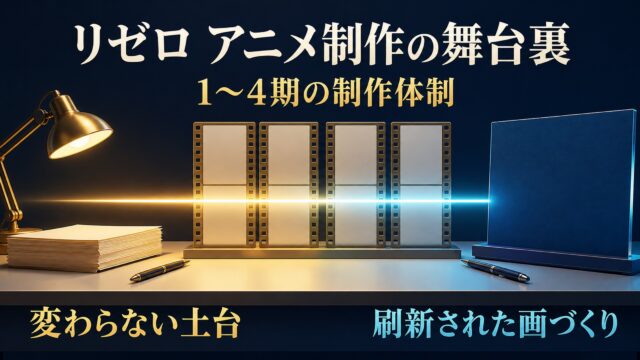 リゼロのアニメ制作の舞台裏を1〜4期の制作体制、変わらない土台、刷新された画づくりで表したアイキャッチ