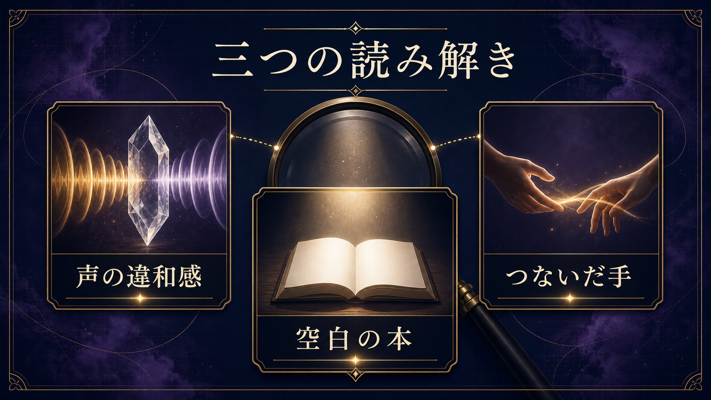 アニメ49話を声の違和感、空白の本、つないだ手の3つの手がかりで読み解く図解