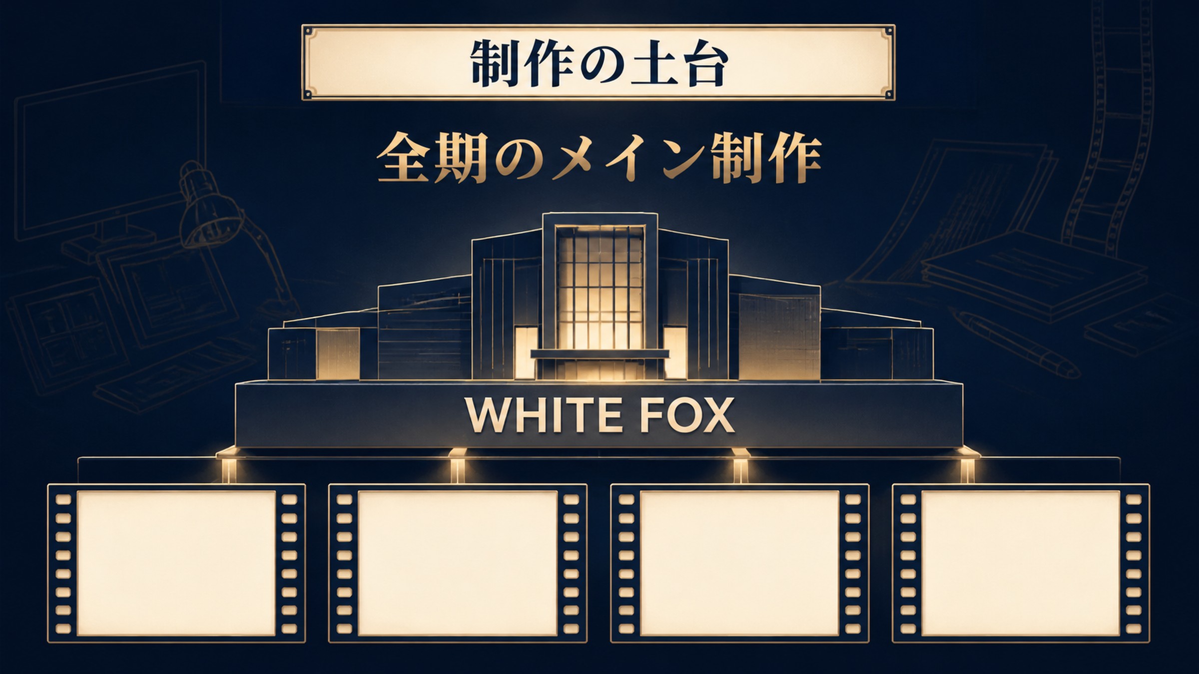 リゼロ制作の土台WHITE FOX リゼロ1期から4期とOVAのメイン制作を担うWHITE FOXを制作の土台として表した図解