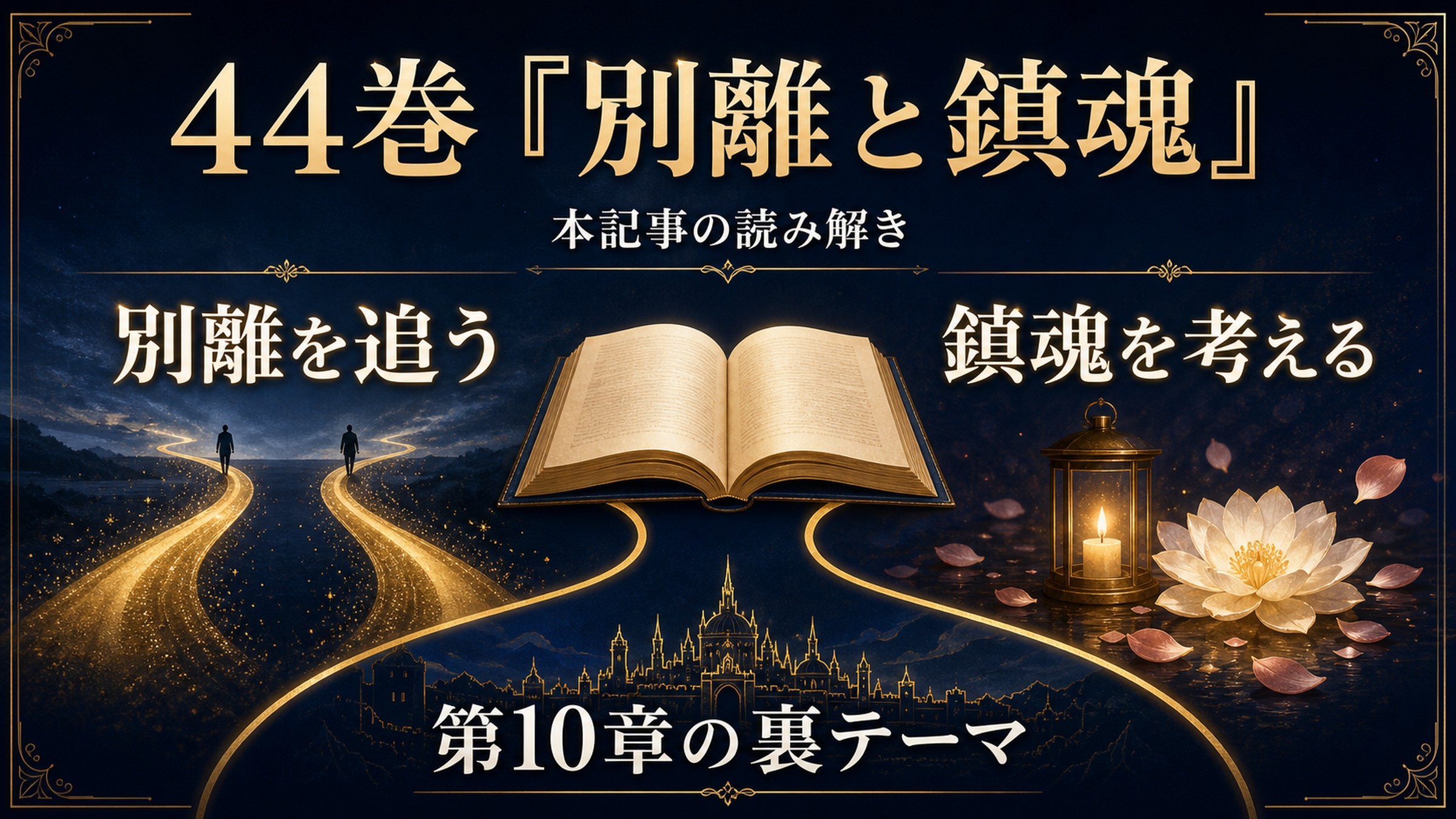 44巻の別離と鎮魂を本記事の読み解きとして二つの軸で示した図解